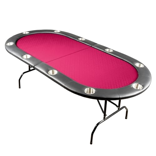 10-Person Foldable Poker Table with Speed Cloth and Stainless Steel Cupholders N933229