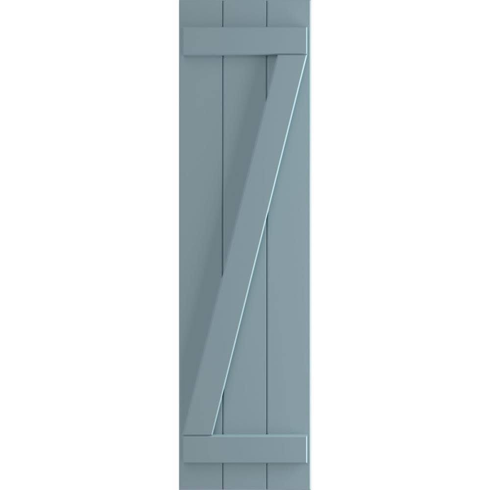 16-1/8x22 x 54x22 PVC Board and Batten Shutters, Peaceful Blue (Per Pair) H95165