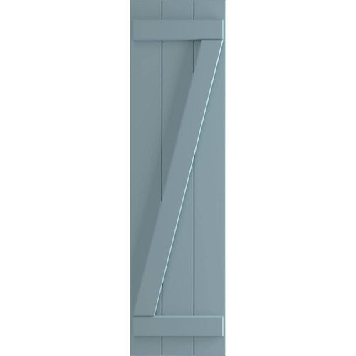 16-1/8x22 x 54x22 PVC Board and Batten Shutters, Peaceful Blue (Per Pair) H95165