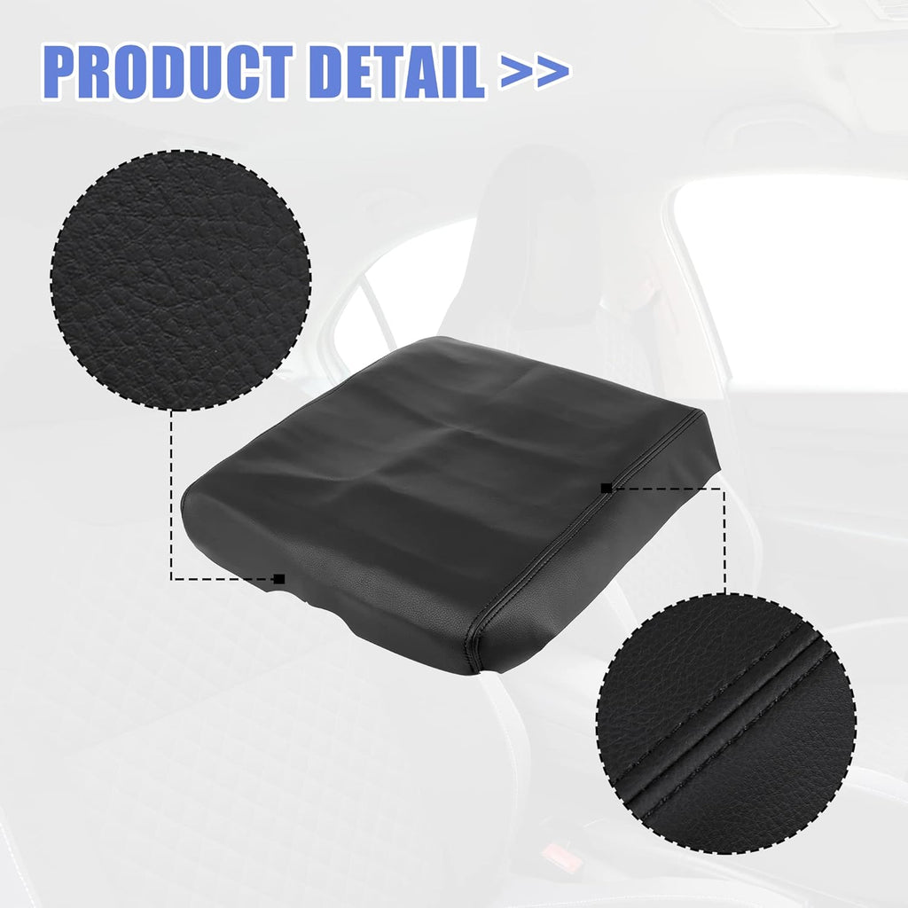Black Microfiber Leather Center Console Lid Cover Protector E47014