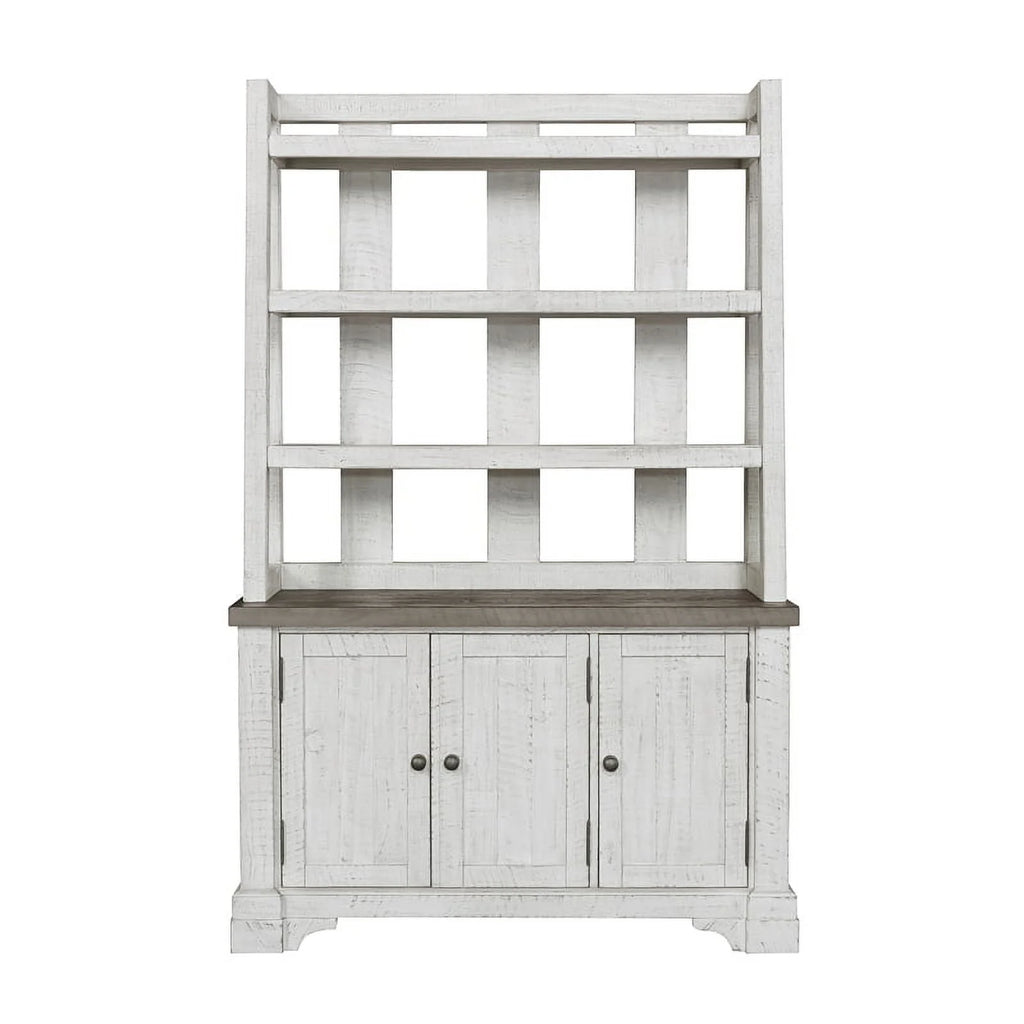 White Wood Credenza with Hutch W995273