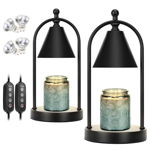 Candle Warmer Lamp with Timer, Electric Brass Candle Warmer Light, Dimmable Wax Melts Warmer M7076