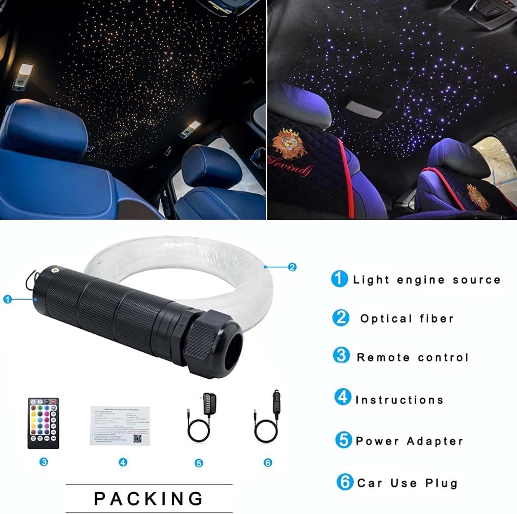 Bluetooth RGBW LED Fiber Optic Star Ceiling Light Kit S124