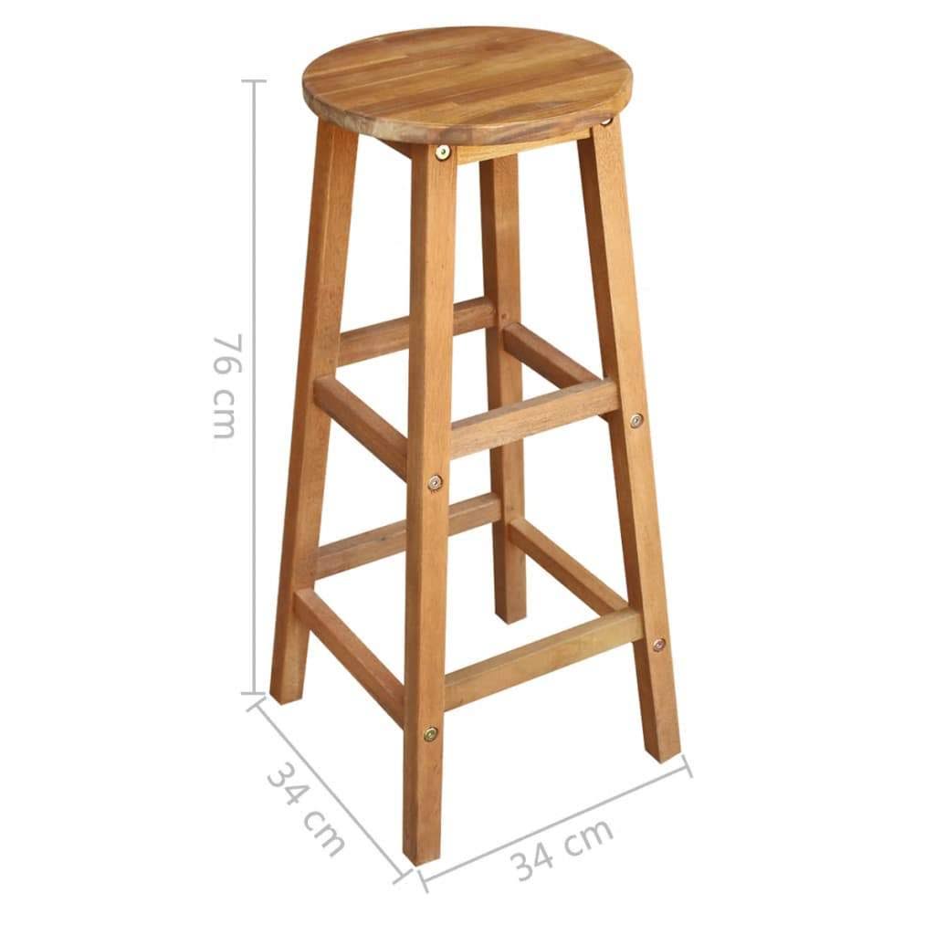 7 Pieces Solid Acacia Wood Bar Table and Stool Set N686989