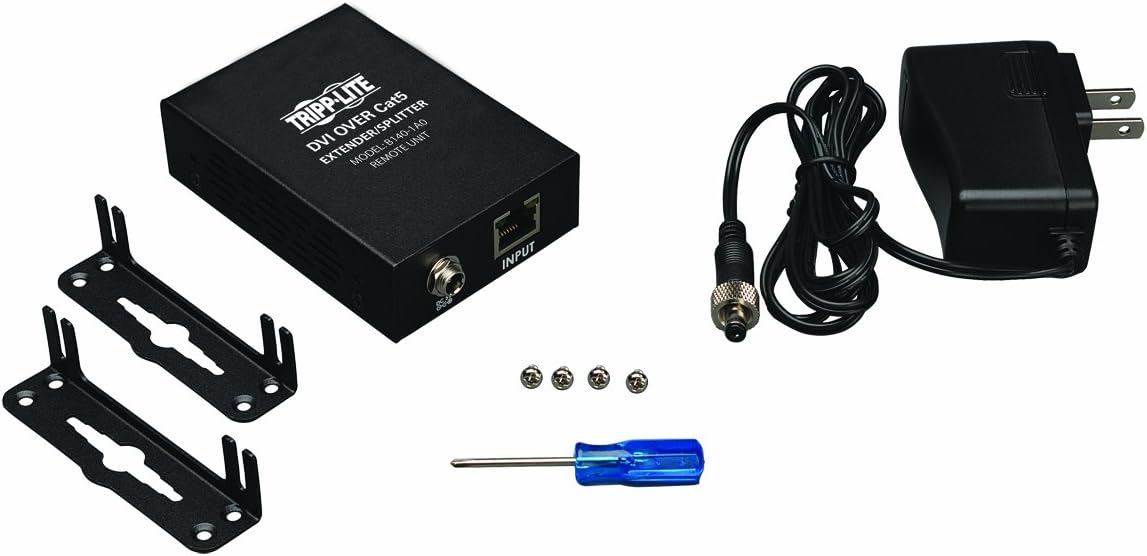 Black DVI over Cat5 / Cat6 Extender Video Receiver 1920x1080 at 60Hz Z4097