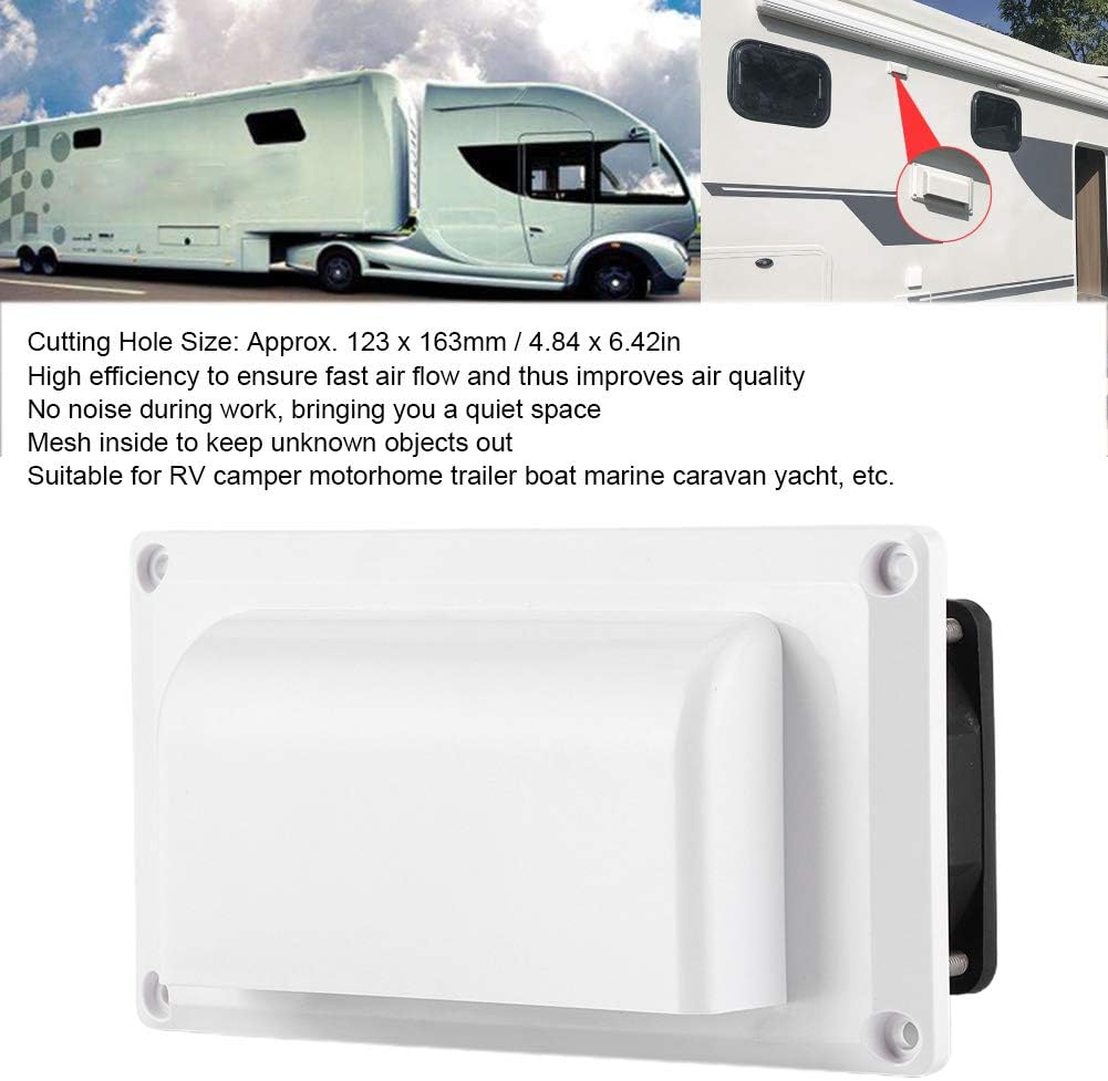 12V 25W RV Side Air Vent Exhaust Fan with Mounting Screws N677