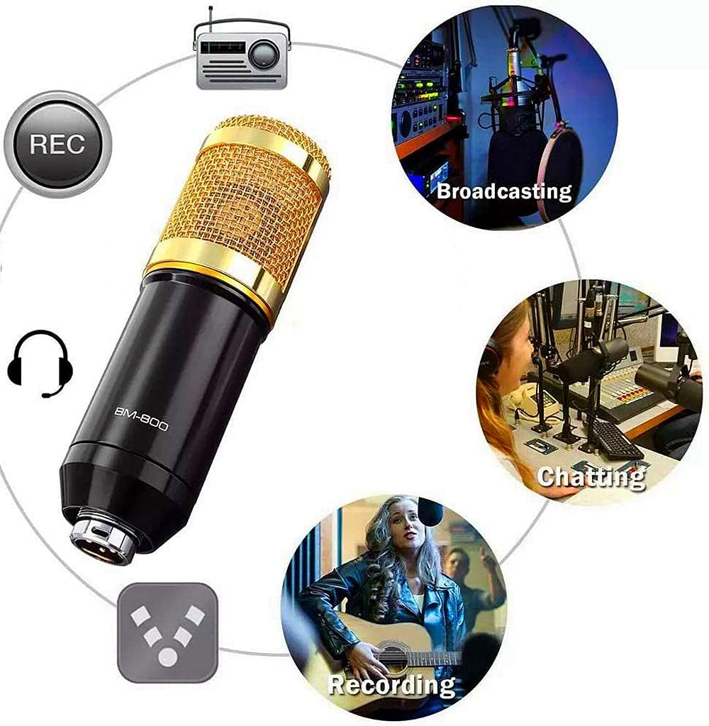 Podcast Equipment Bundle, Condenser Studio Microphone with Sound Card, Pack of 2 H676910