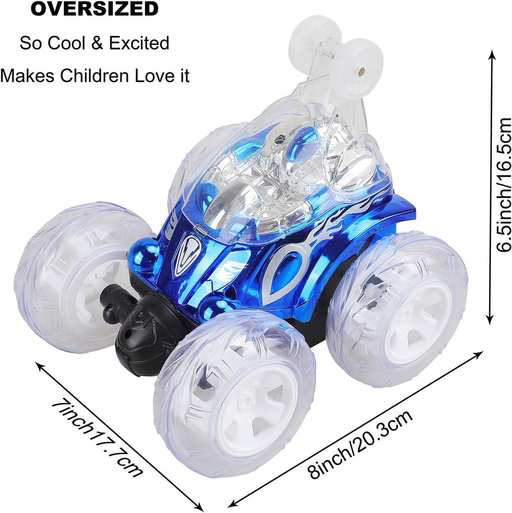Remote Control Stunt Car with Colorful Lights & Music Switch, Rechargeable (Bule) Z52059