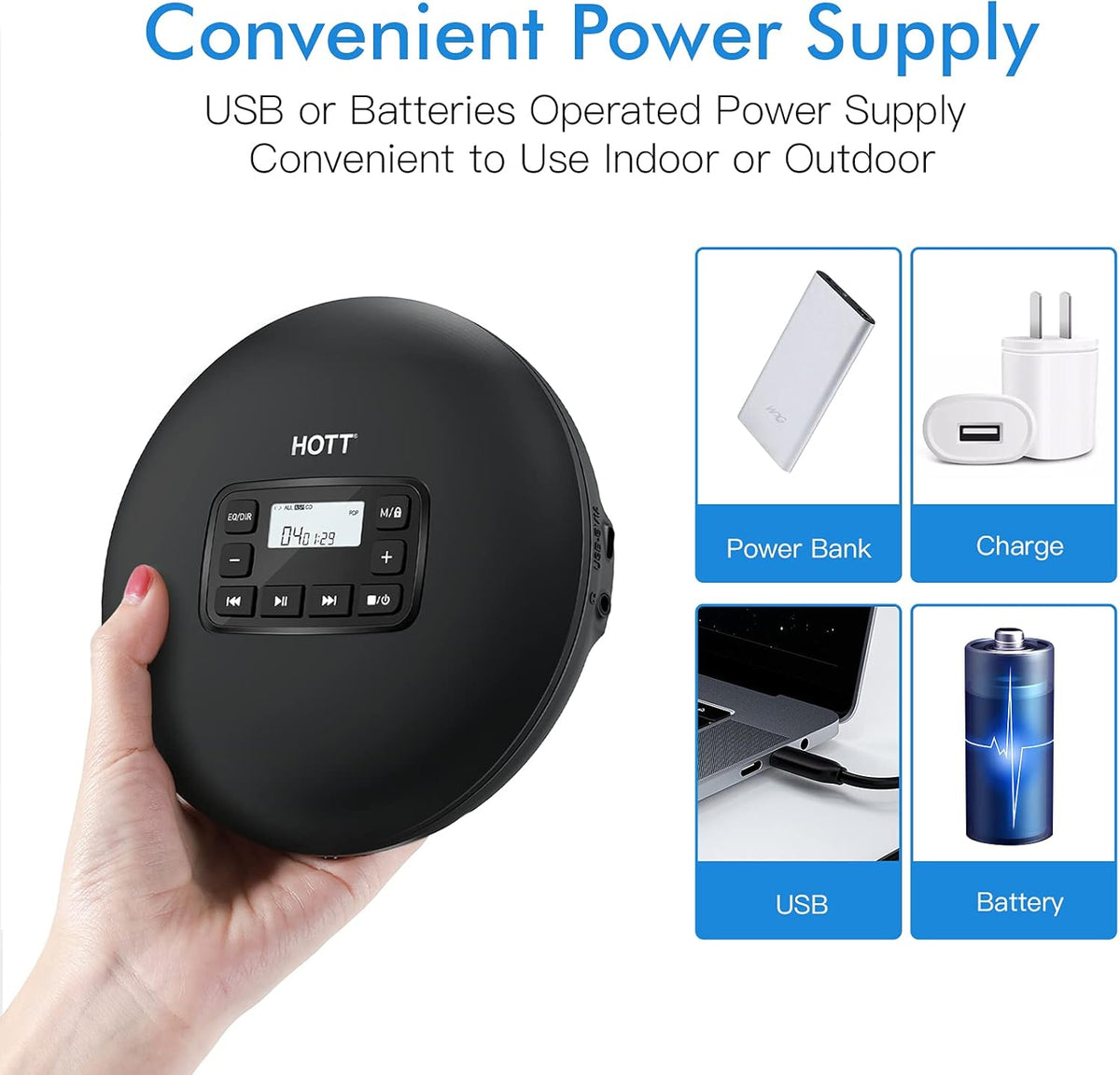 Portable Compact CD Player with Headphones L831
