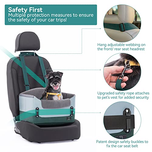 30 Inch Dog Booster Seat with 2 Safety Leashes and Detachable Inner Y382792