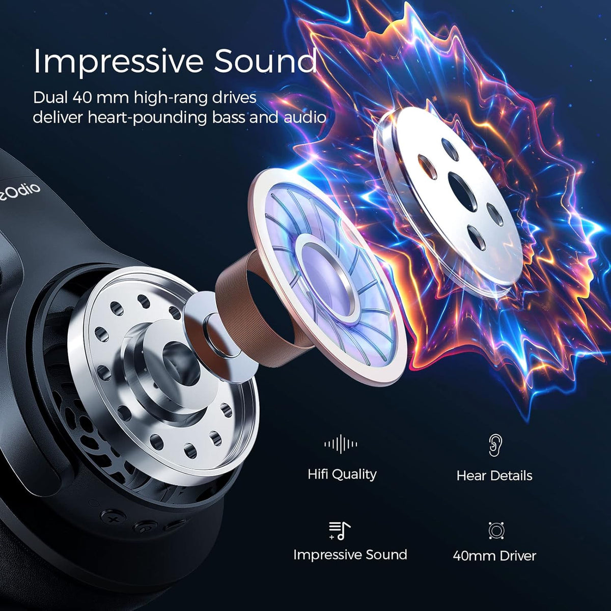Active Noise Cancelling Wireless Over Ear Bluetooth Headphones L5643