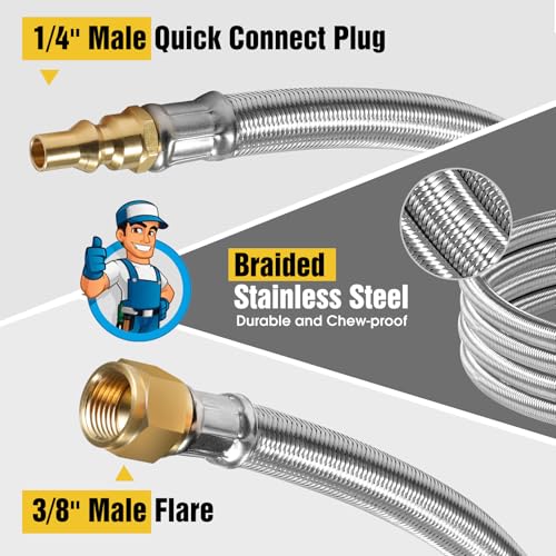 12FT Stainless Steel Quick Connect Propane Hose X471568