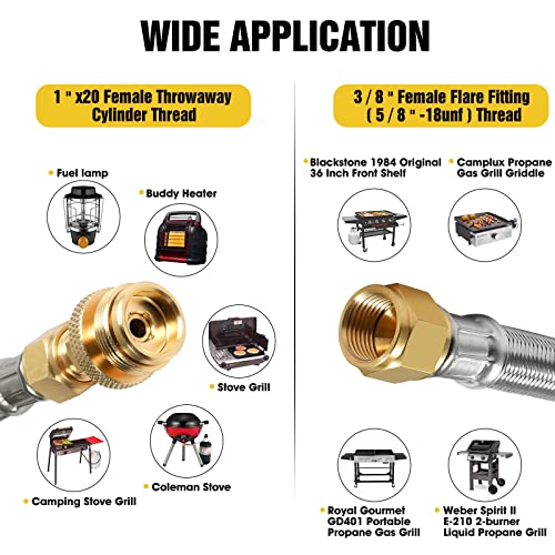 12FT Stainless Steel Quick Connect Propane Hose X471568