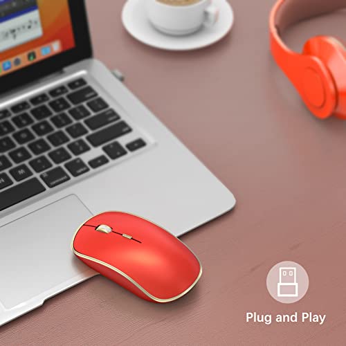 Purple Wireless Ergonomic Mouse with 5 Adjustable DPI Levels M28536