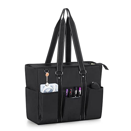 Black Nurse Tote Bag with Padded Laptop Sleeve X8224
