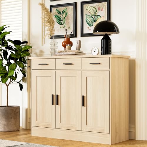 Oak Buffet Cabinet with 3 Drawers & 3 Doors U26080