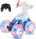 Remote Control Stunt Car with Colorful Lights & Music Switch, Rechargeable (Bule) Z52059