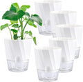 6 Pack Self Watering White Plant Pots M265