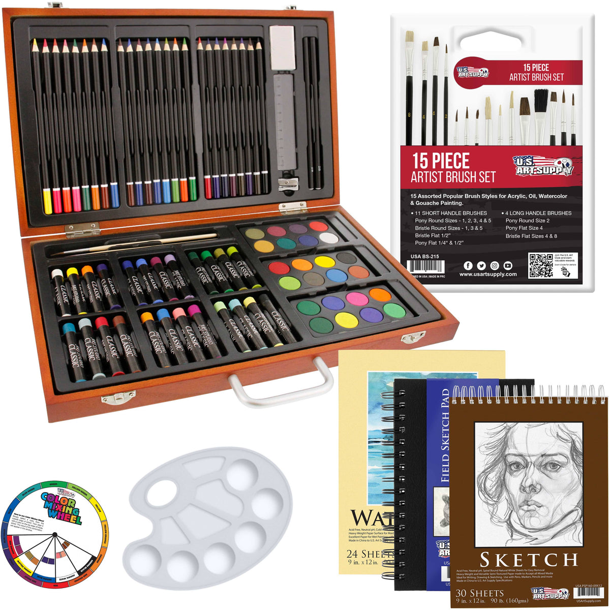 82 Piece Deluxe Creativity Set in Wooden Case D454