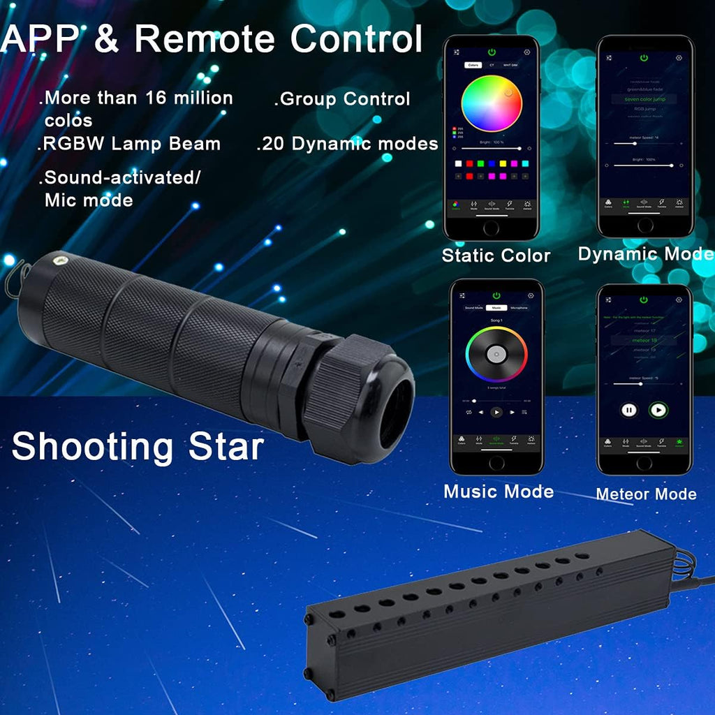 Bluetooth RGBW LED Fiber Optic Star Ceiling Light Kit S124
