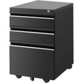 Black 3 Drawer Metal File Cabinet with Lock D5668