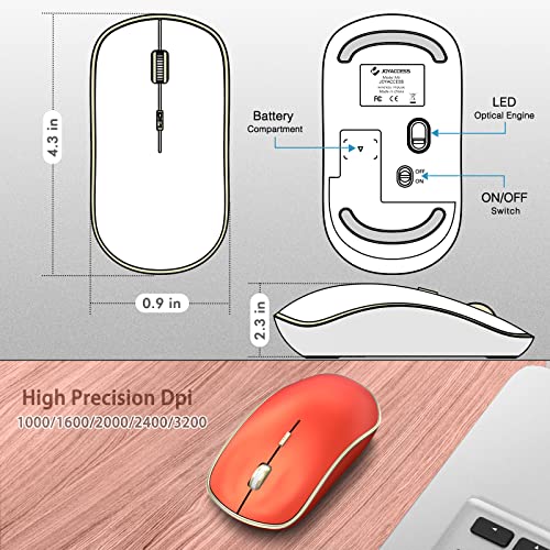 Purple Wireless Ergonomic Mouse with 5 Adjustable DPI Levels M28536