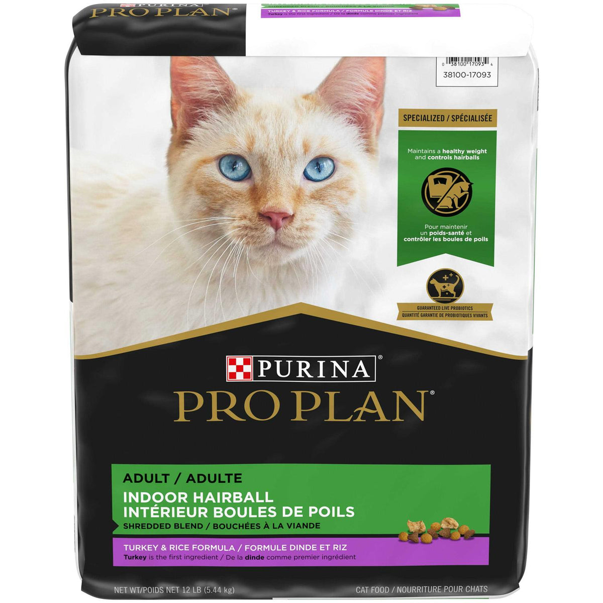 Indoor Hairball Management Shredded Blend Turkey & Rice Formula Dry Cat Food W422387