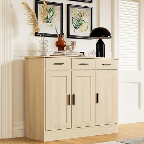 Oak Buffet Cabinet with 3 Drawers & 3 Doors U26080