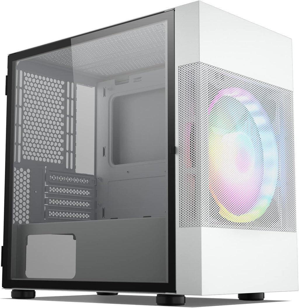Compact Micro ATX Mini Tower Pink Mesh Computer Case C698