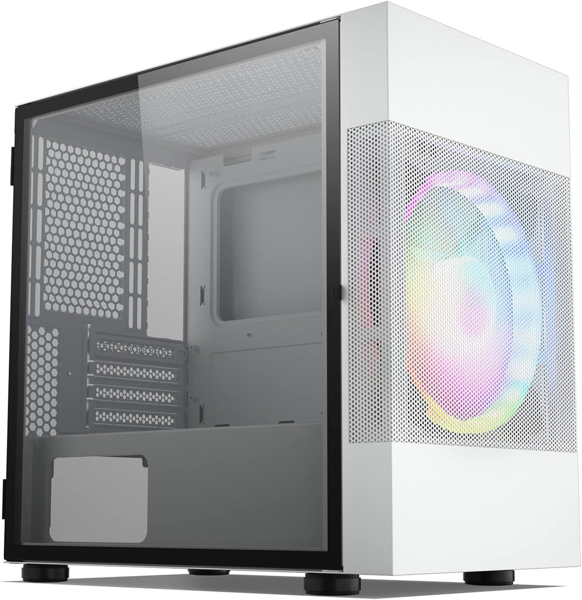 Compact Micro ATX Mini Tower Pink Mesh Computer Case C698