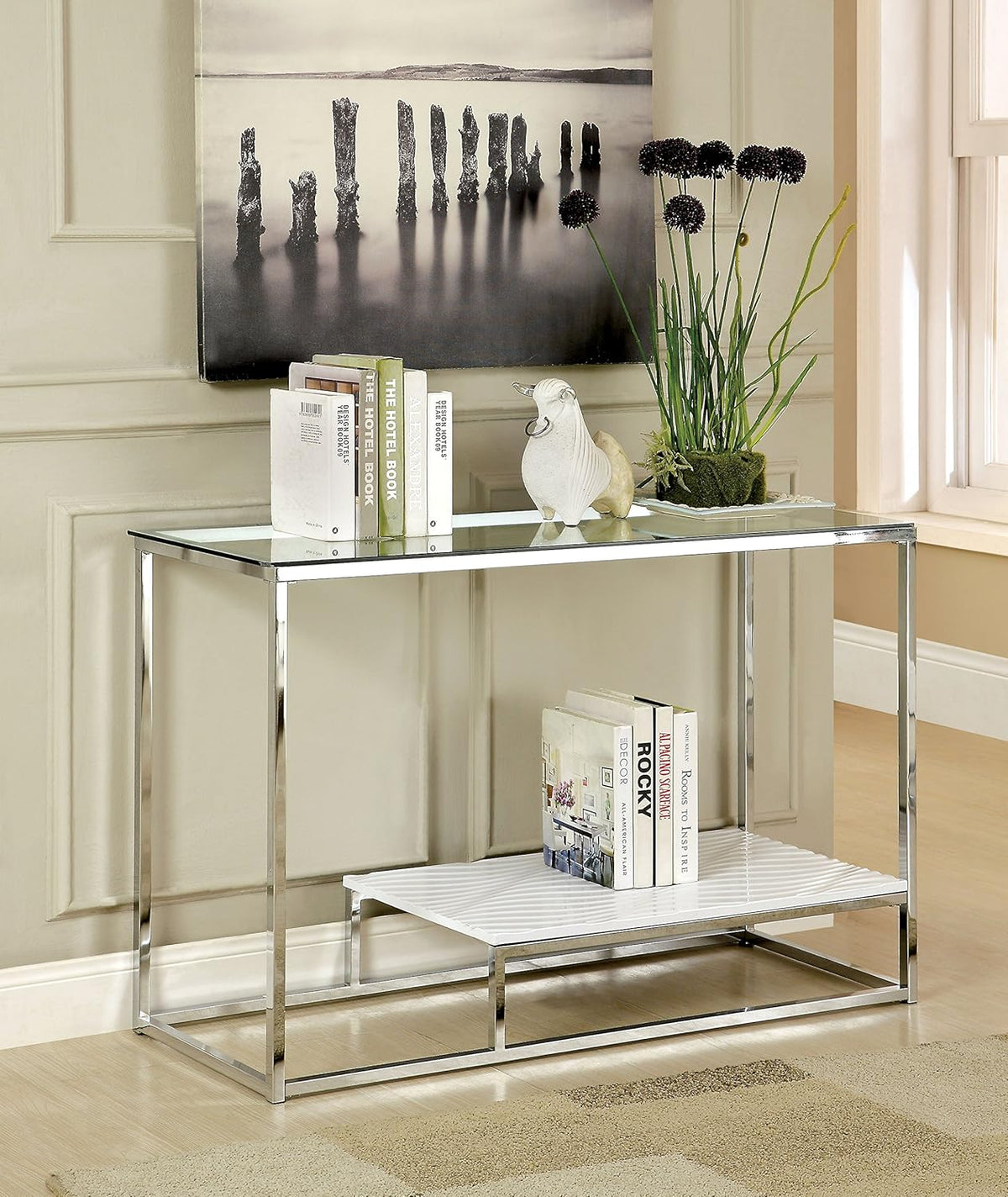 Contemporary Glass Top Sofa Table G397813