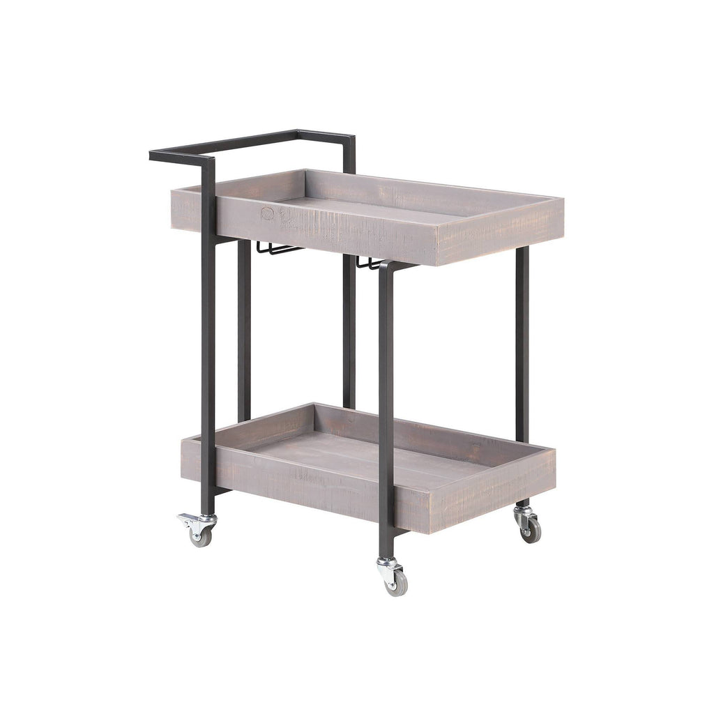 2 Shelf Serving Cart Antique Gray H592