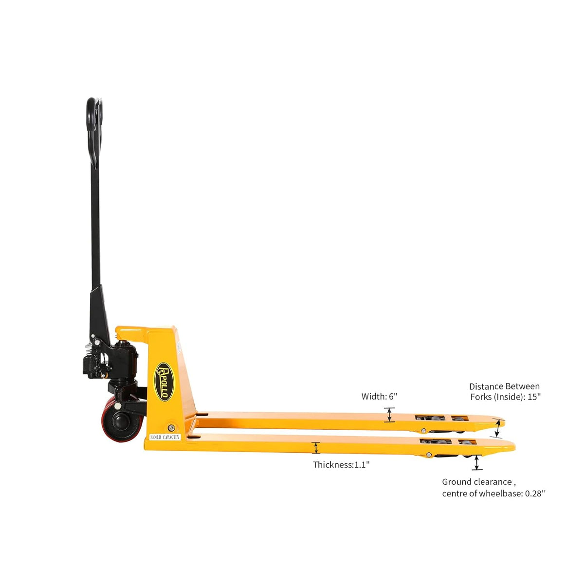 Low Profile Manual Pallet Jack Truck 2200lbs Capacity 48 L×27 W P704