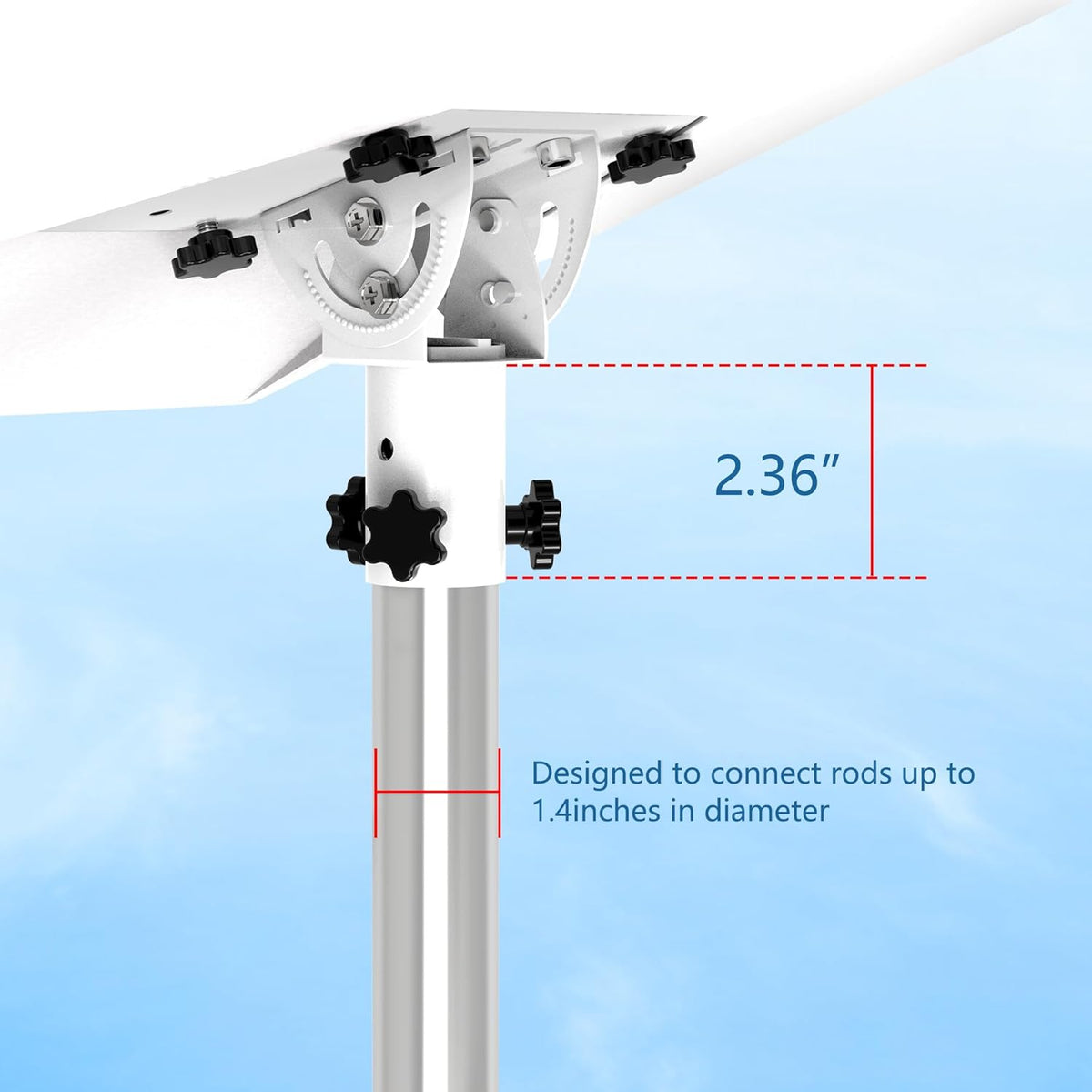 Pipe Adapter Roof Mount Pole Mounting Kit Wall Plate Mount with 160 Degree Tilt Adjustable for Starlink Gen 3 Standard Dish N974