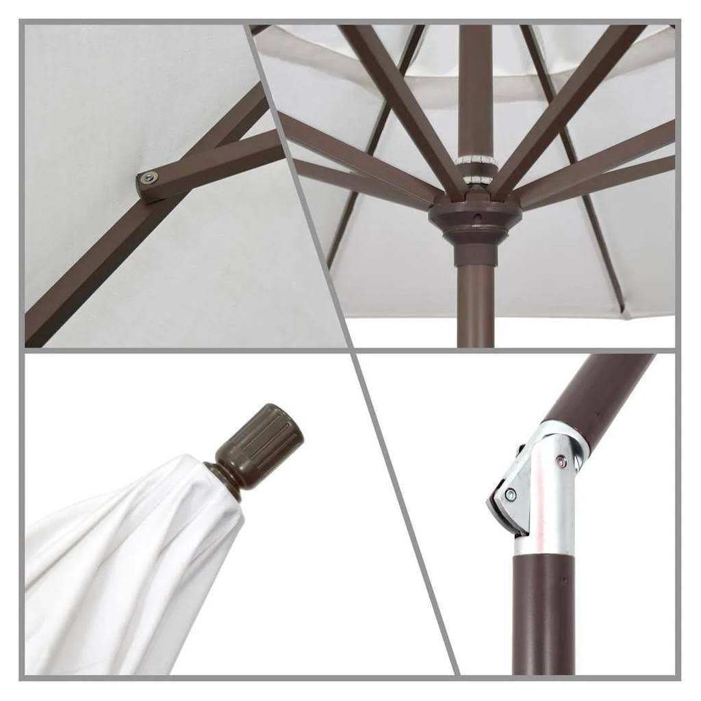 9 ft. Stone Black Aluminum Tilt Crank Lift Patio Umbrella K4285
