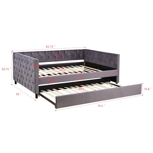 Beige Velvet 1-Seater Convertible Sofa Bed X2314
