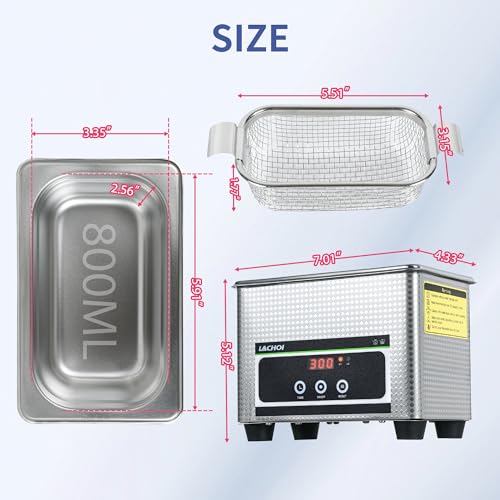 800ml 40kHz Digital Ultrasonic Cleaner N25827