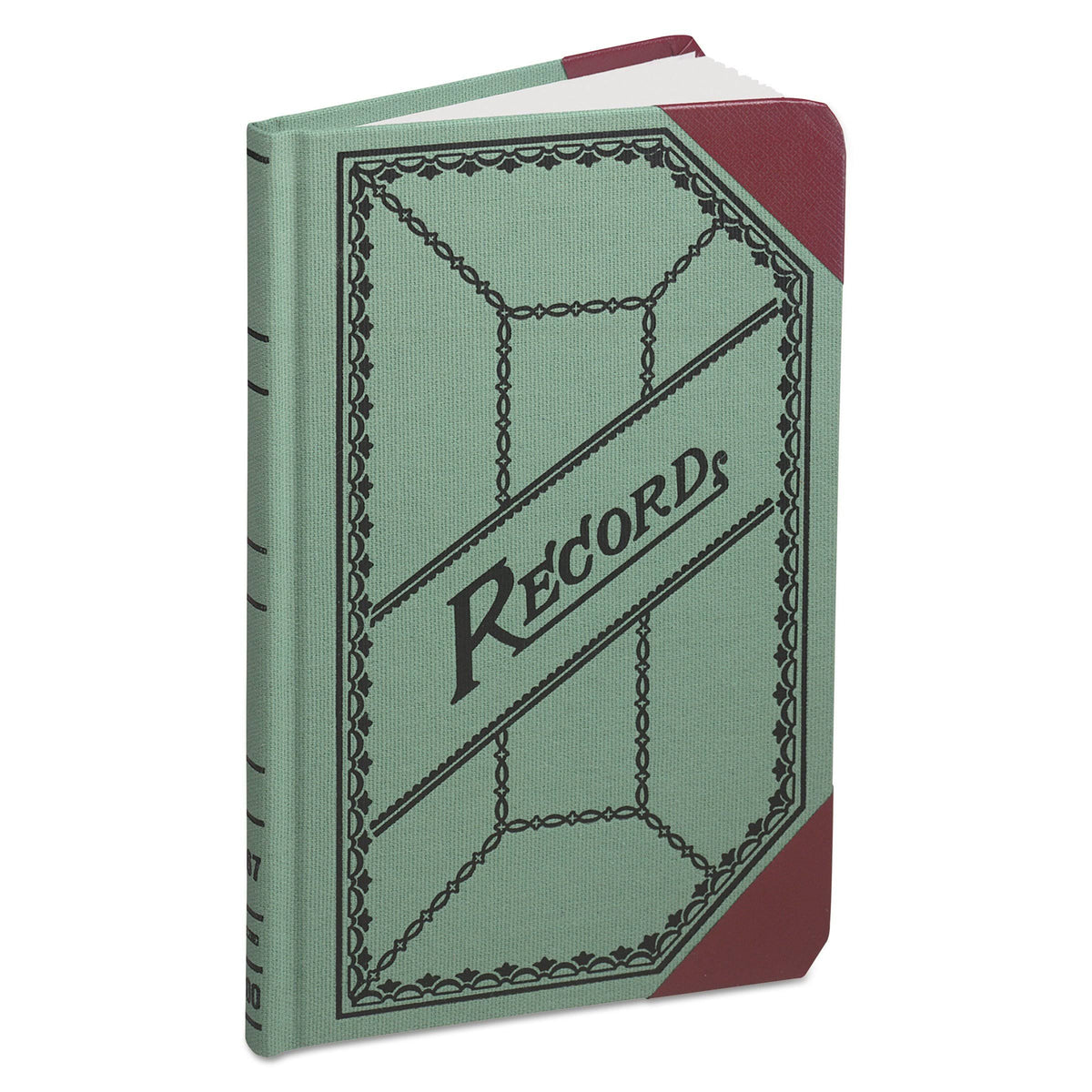 Miniature Account Book, Green/Red Canvas Cover, 200 Pages E3558