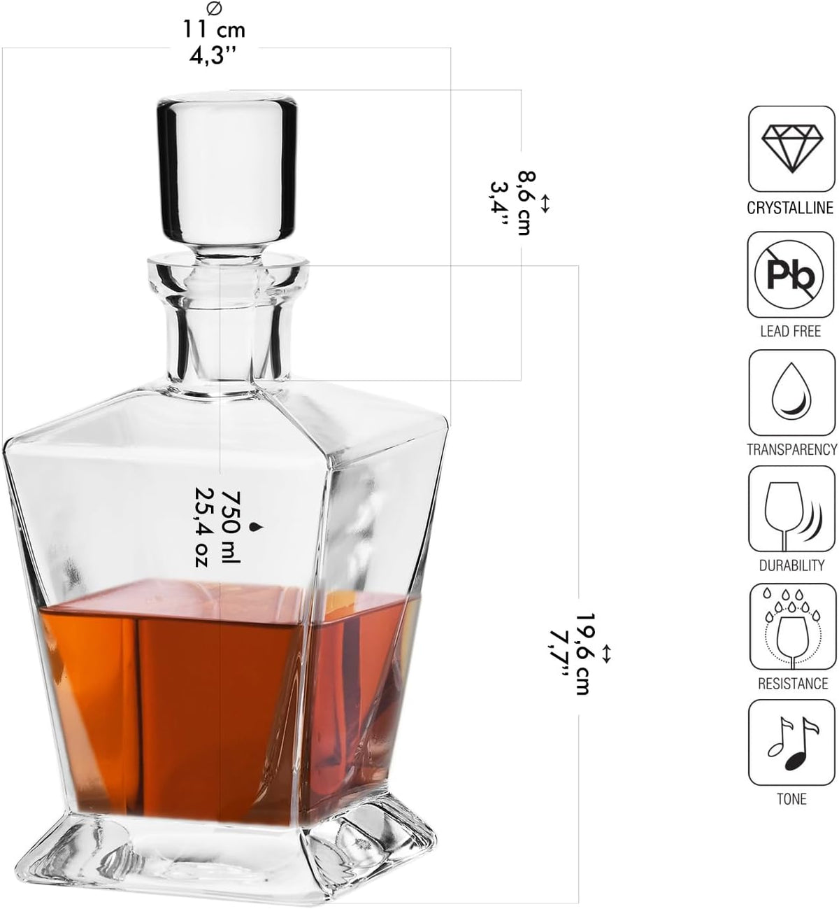 Whiskey Decanter Carafe with Stopper 25.4 oz L643488