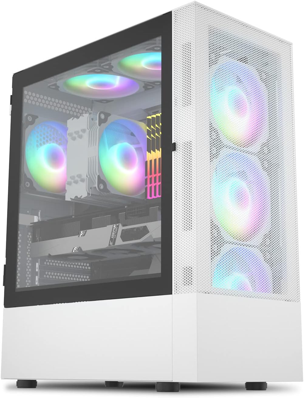 Compact Micro ATX Mini Tower Pink Mesh Computer Case C698