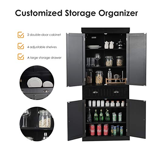 72" Gray Storage Cabinet with Doors and Adjustable Shelves O66257
