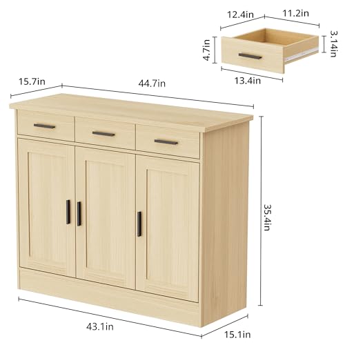Oak Buffet Cabinet with 3 Drawers & 3 Doors U26080