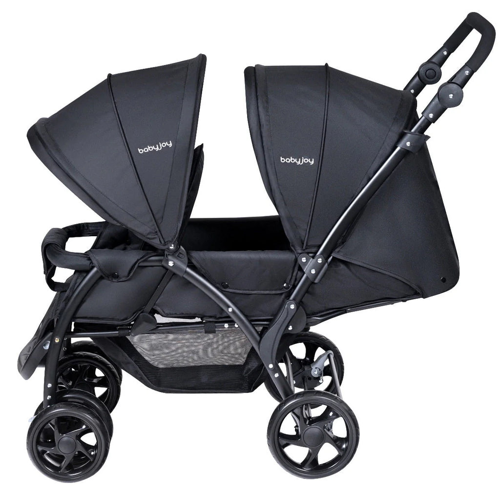 Foldable Lightweight Double Stroller Black T89124