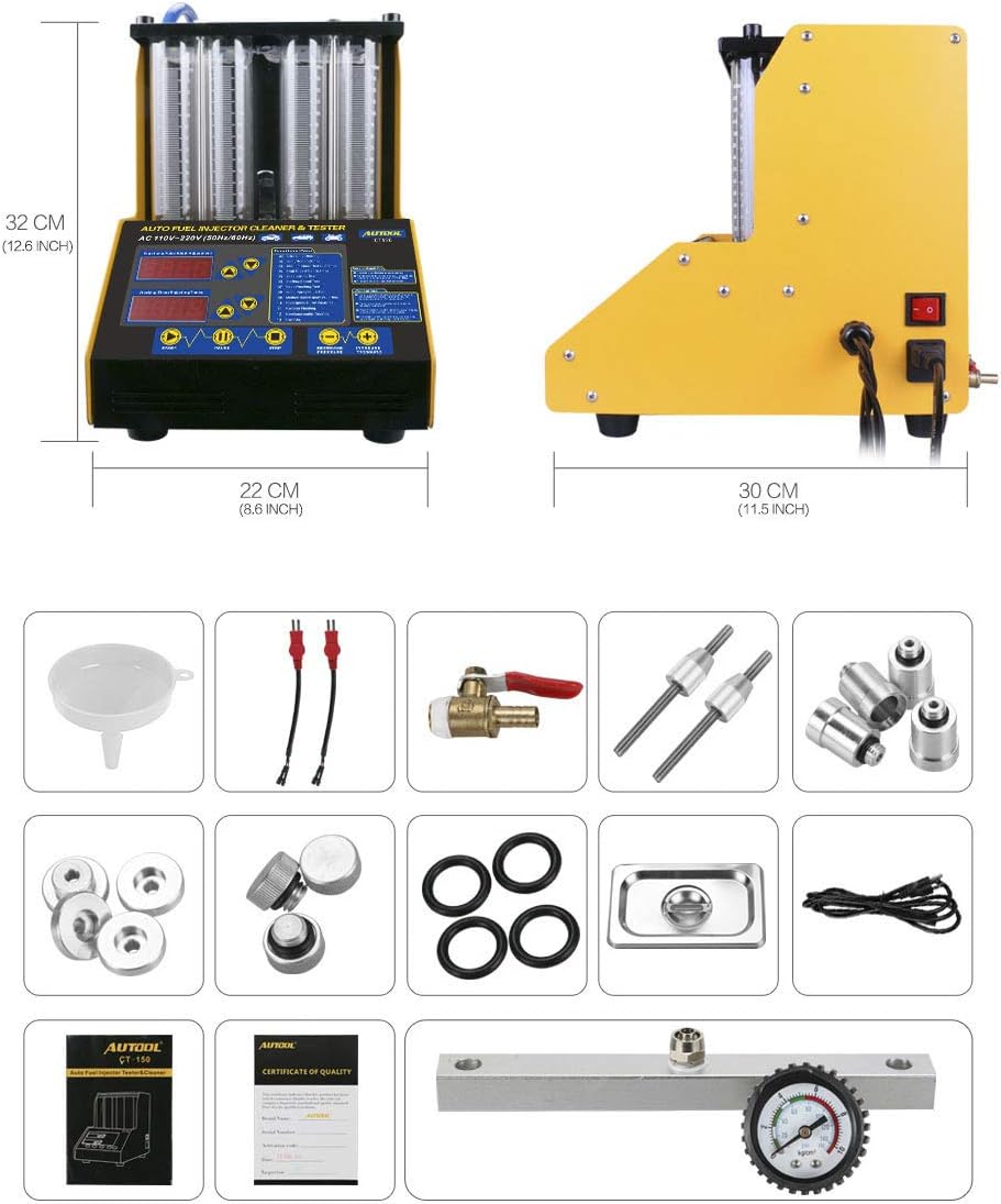 Car Motorcycle Petrol Fuel Injector Cleaner Ultrasonic Cleaner and Injection Tester D36308