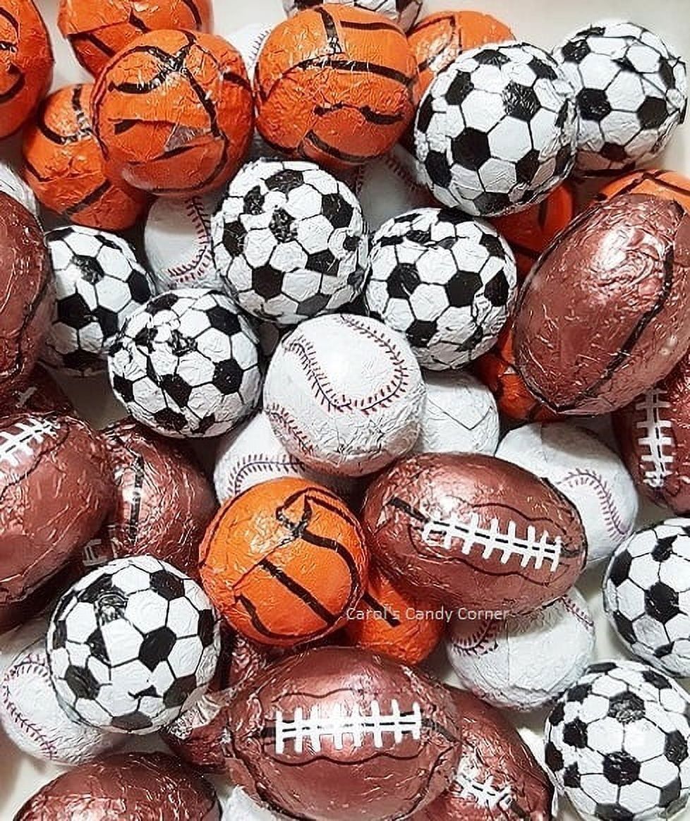 Solid Milk Chocolate Sports Balls 2 Lb Bag 166 Pcs D3039