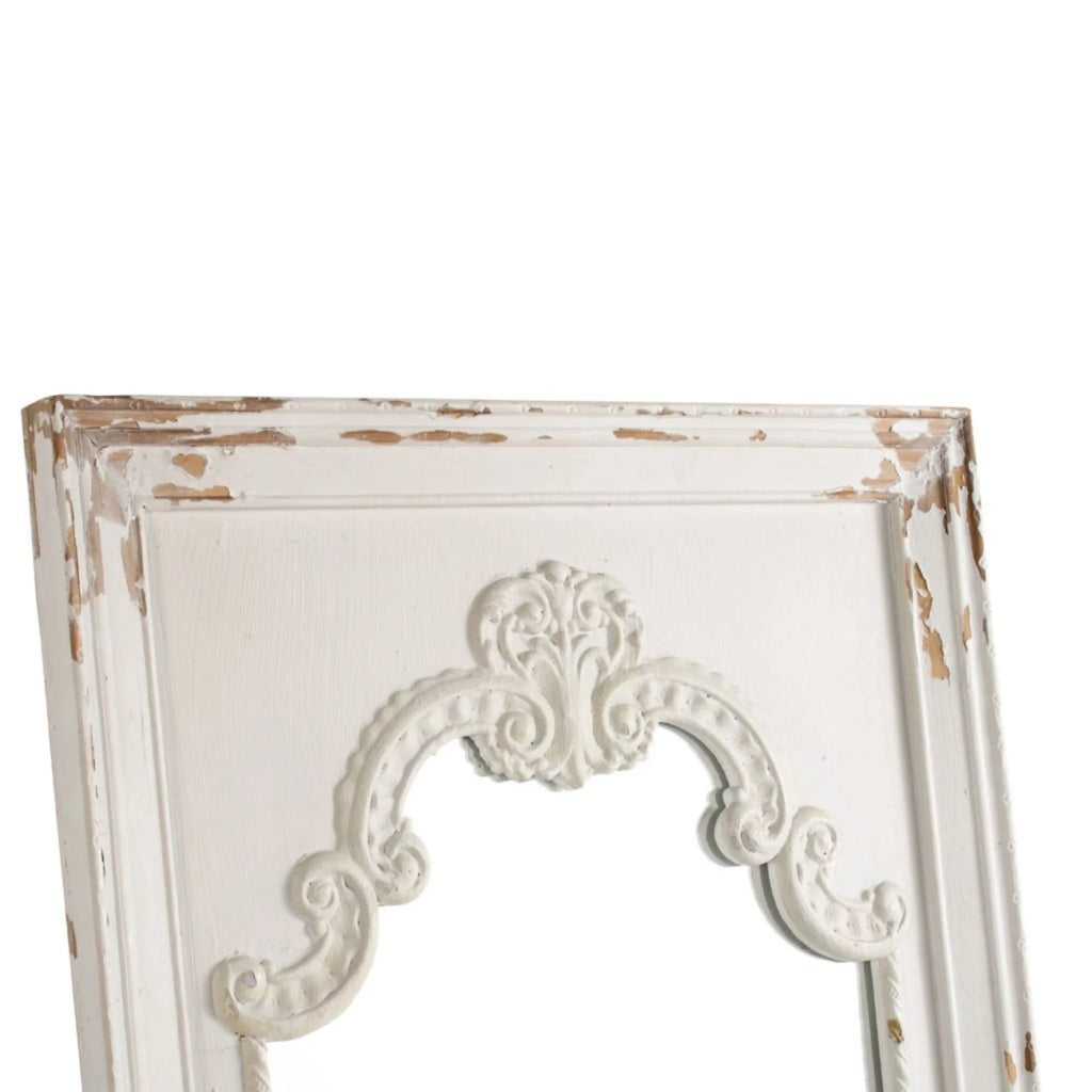 White Antique Style Large Rectangular Wall Mirror N268656