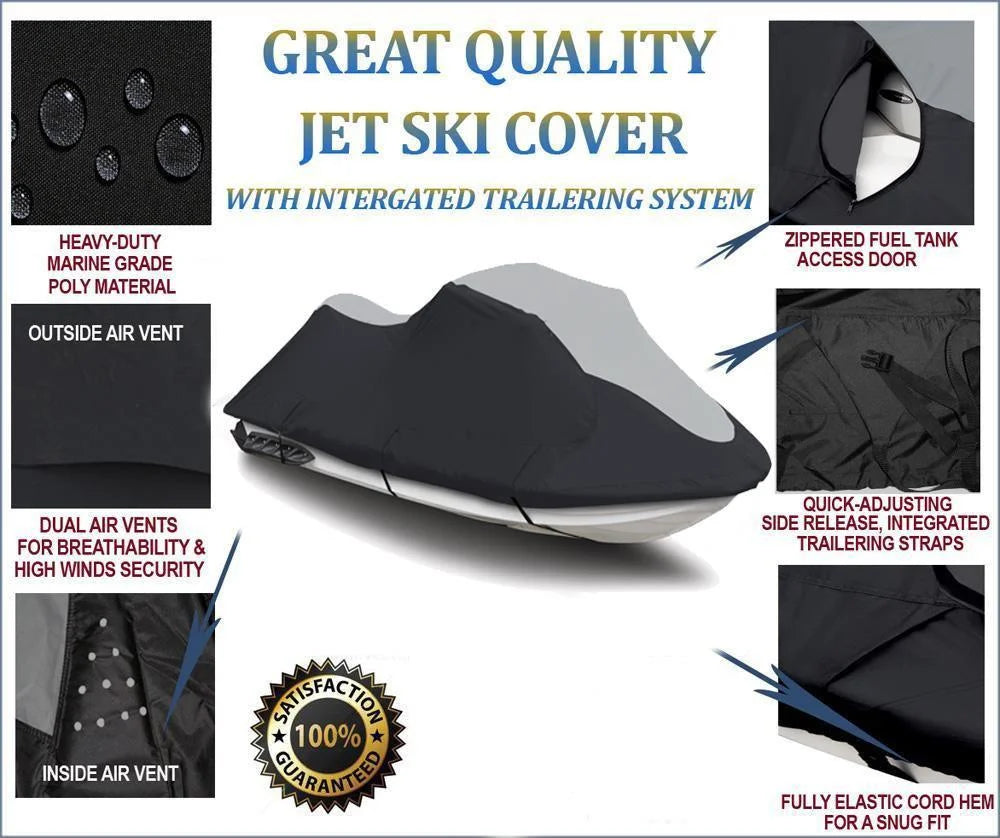 Black/Grey Trailerable PWC JetSki Cover Y756399