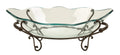 Clear Tempered Glass Serving Bowl with Metal Base C127427