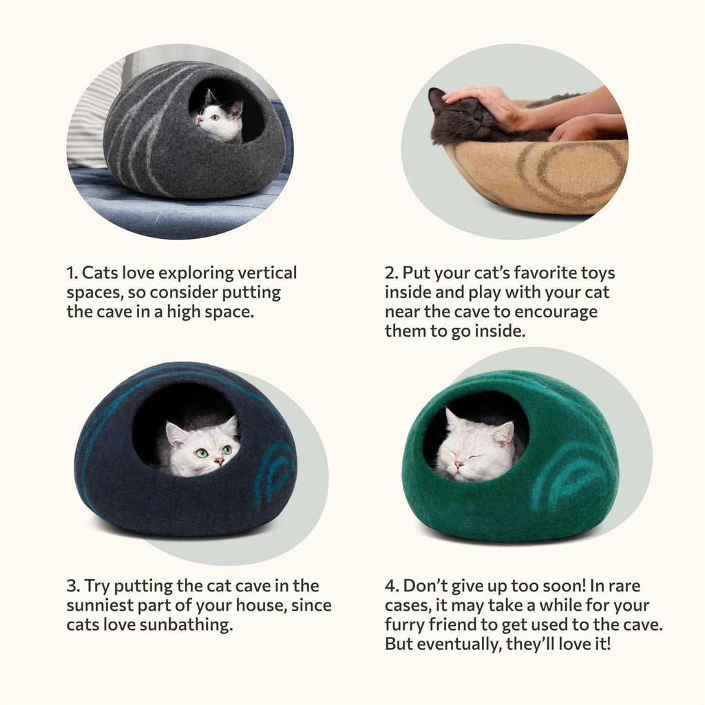 Felt Cat Bed Cave 100% Merino Wool X51803