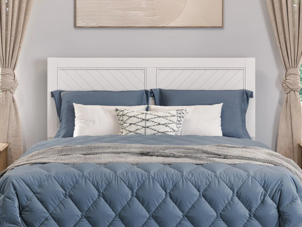 White Solid Wood Platform Bed with Footboard & Twin XL Trundle, Queen N430394